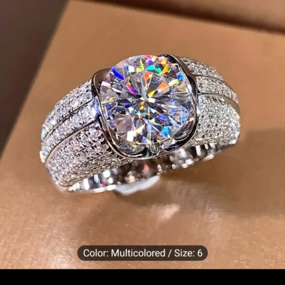Iced out Ladies jewelry ring size 8 in men - Picture 4 of 7